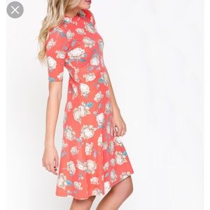 DownEast haute horizon dress, coral floral